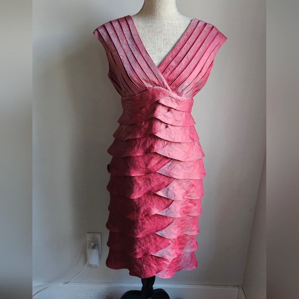 Adrianna Papell Rose Layered Midi Dress